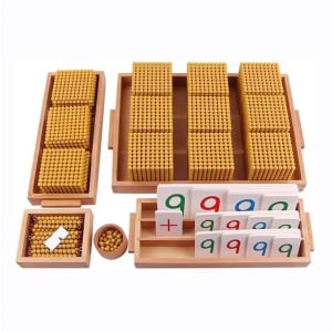 Montessori arany gyöngy matematikai játék - számrendszer tanulóeszköz